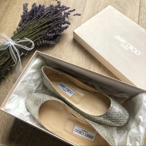 Jimmy Choo Glitter Flats - Picture 2 of 3